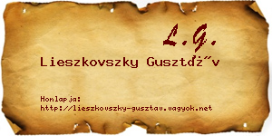 Lieszkovszky Gusztáv névjegykártya